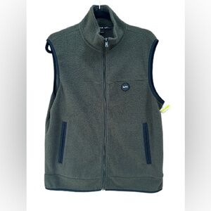 MICHAEL KORS SHERPA VESR- NWOT- SIZE MEDIUM- OLIVE GREEN AND BLACK TRIM